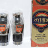 2A3 Raytheon old stock mono plate full getter excellent shape red paper on glass  MINT